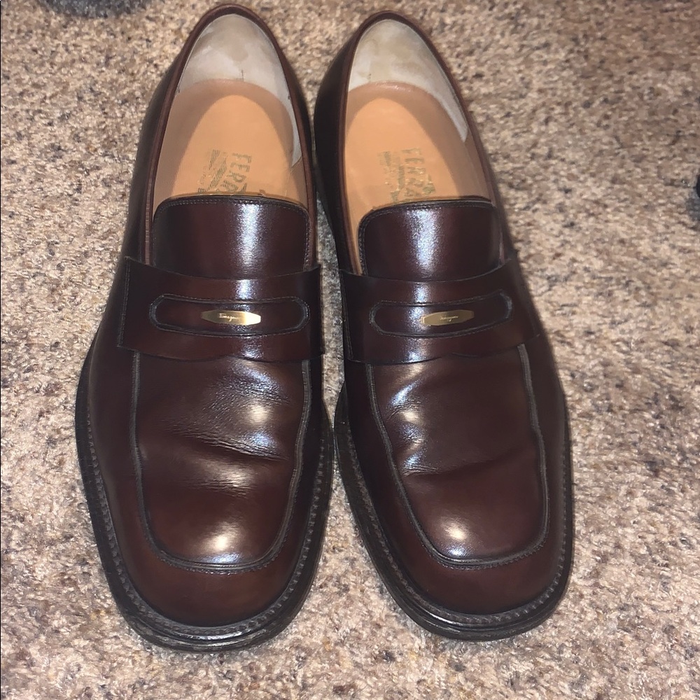 Salvatore Ferragamo Men's Brown Leather Loafers